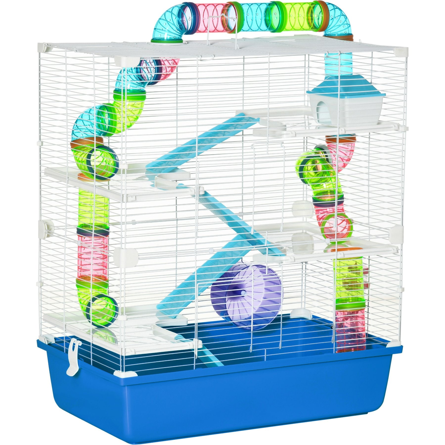 PawHut 5-Tier Hamster Cage, Blue
