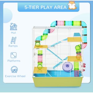 PawHut 5-Tier Hamster Cage, Light Blue