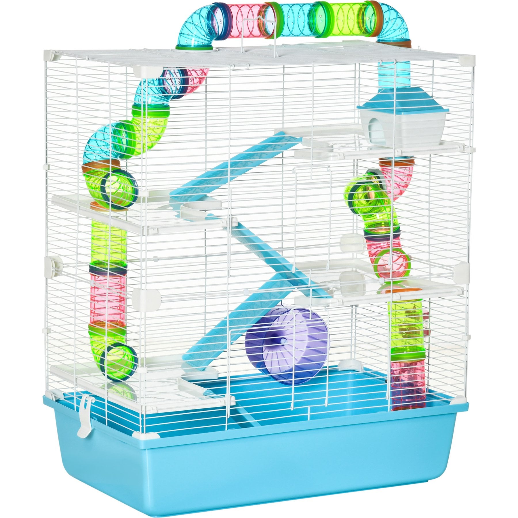 PawHut 5-Tier Hamster Cage, Light Blue