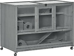 PawHut 3-Tier Wooden Hamster Cage