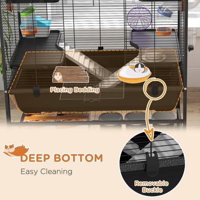 Show full view: PawHut Wheeled Hamster Cage slide 6 of 9