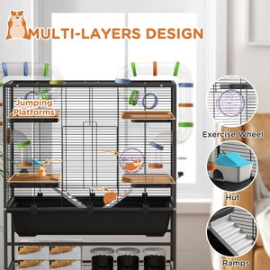 PawHut Wheeled Hamster Cage
