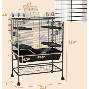 PawHut Wheeled Hamster Cage