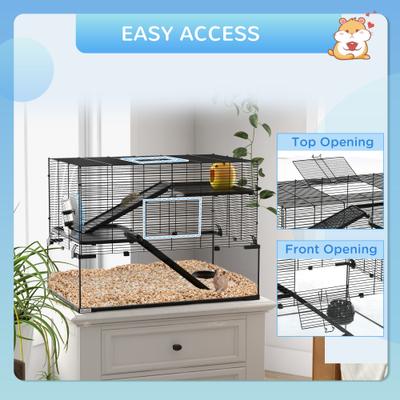 Show full view: PawHut Hamster Cage, Black slide 7 of 10
