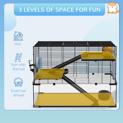 Show full view: PawHut Hamster Cage, Black slide 4 of 10