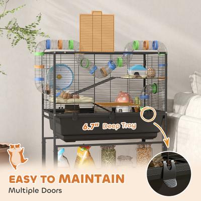 Show full view: PawHut 3 Tier Hamster Cage slide 6 of 10