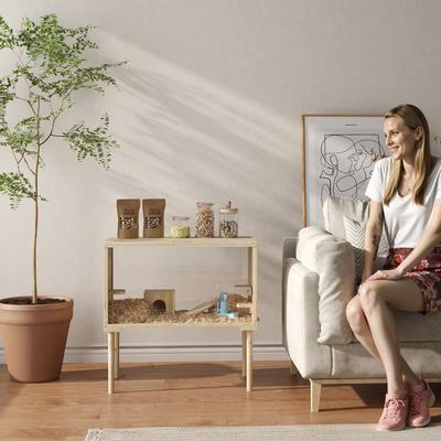 Show full view: PawHut Wooden Hamster Cage with Legs slide 9 of 10