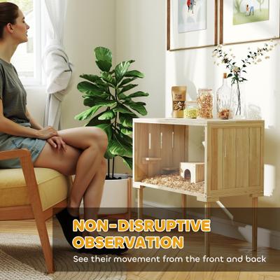 Show full view: PawHut Wooden Hamster Cage with Legs slide 6 of 10