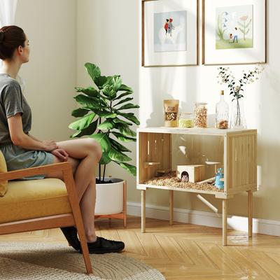 Show full view: PawHut Wooden Hamster Cage with Legs slide 2 of 10