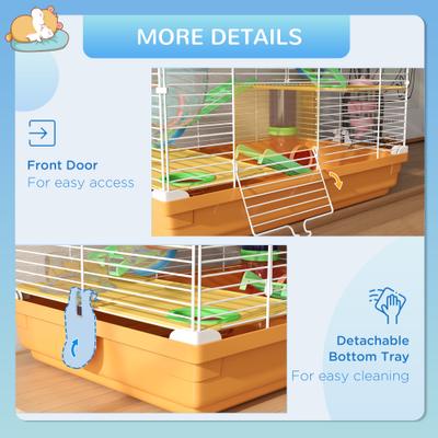 Show full view: PawHut 5-Tier Metal Wire Hamster Cage, Orange slide 7 of 10