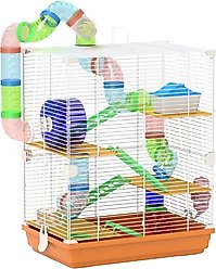 PawHut 5-Tier Metal Wire Hamster Cage, Orange