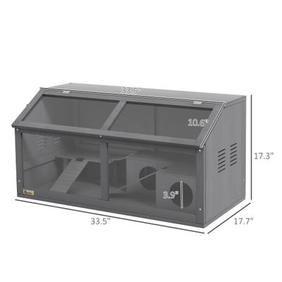 Show full view: PawHut Wooden Hamster Cage slide 3 of 9