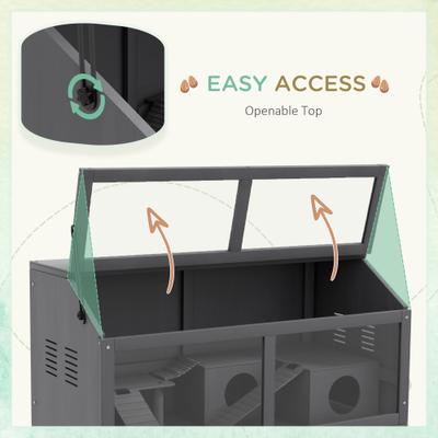 Show full view: PawHut Wooden Hamster Cage slide 5 of 9