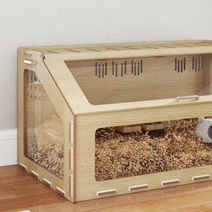 PawHut Oak with Acrylic Window Hamster Cage