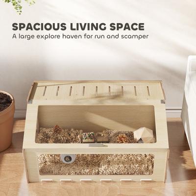 Show full view: PawHut Oak with Acrylic Window Hamster Cage slide 4 of 9