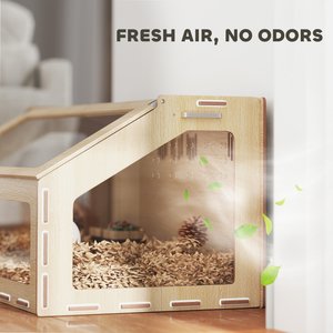 PawHut Oak with Acrylic Window Hamster Cage