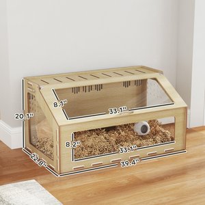 PawHut Oak with Acrylic Window Hamster Cage