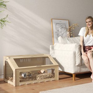 PawHut Oak with Acrylic Window Hamster Cage