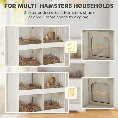 Show full view: PawHut Hamster Cage with Storage Cabinet slide 4 of 10