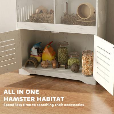 Show full view: PawHut Hamster Cage with Storage Cabinet slide 6 of 10