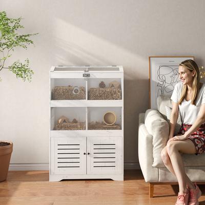 Show full view: PawHut Hamster Cage with Storage Cabinet slide 9 of 10