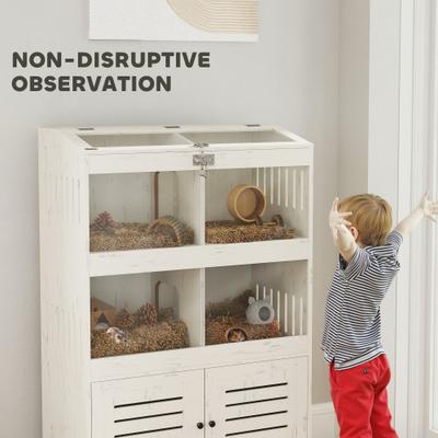 Show full view: PawHut Hamster Cage with Storage Cabinet slide 5 of 10