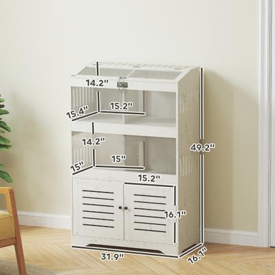 Show full view: PawHut Hamster Cage with Storage Cabinet slide 3 of 10