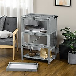 PawHut Wooden Hamster Cage with Storage Shelf slide 2 of 9