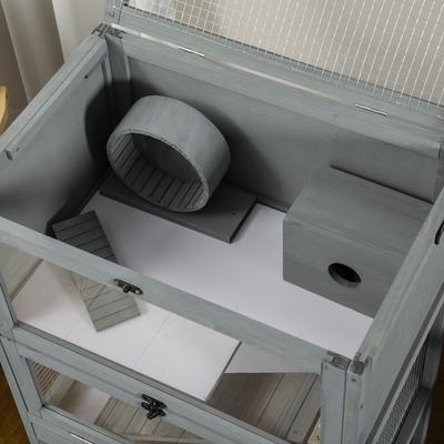 Show full view: PawHut Wooden Hamster Cage with Storage Shelf slide 8 of 9