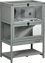 PawHut Wooden Hamster Cage with Storage Shelf