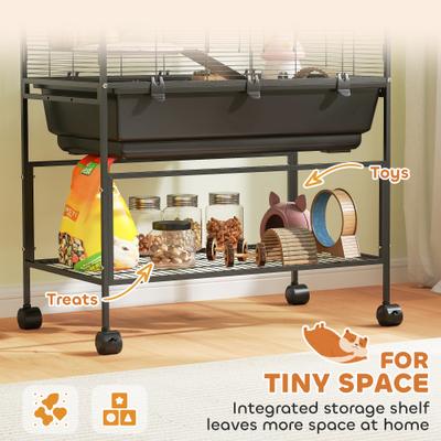 Show full view: PawHut 5 Tier Rolling Hamster Cage slide 7 of 9