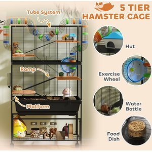 PawHut 5 Tier Rolling Hamster Cage