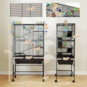 PawHut 5 Tier Rolling Hamster Cage