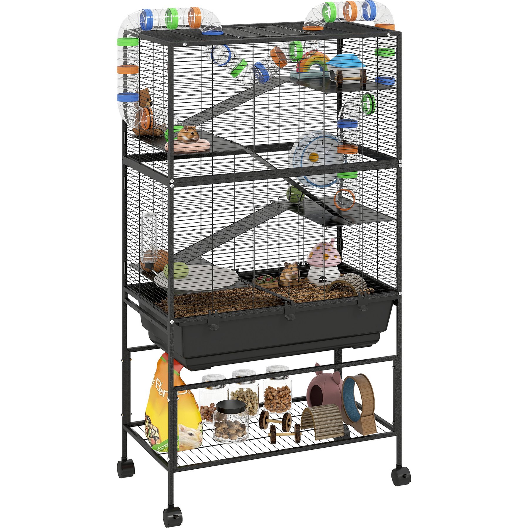 PawHut 5 Tier Rolling Hamster Cage