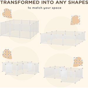 PawHut Playpen DIY 12 Panel Rabbit Playpen