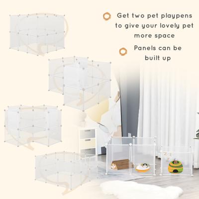 Show full view: PawHut Playpen DIY 12 Panel Rabbit Cage slide 6 of 10
