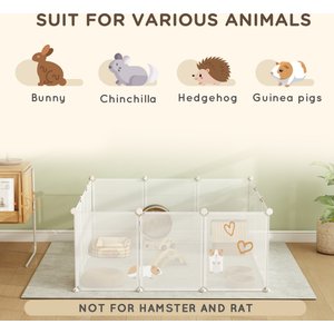 PawHut Playpen DIY 12 Panel Rabbit Playpen