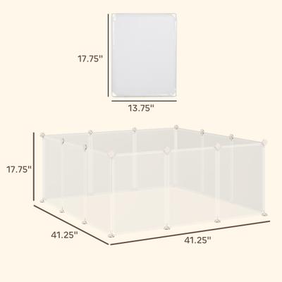 Show full view: PawHut Playpen DIY 12 Panel Rabbit Cage slide 3 of 10