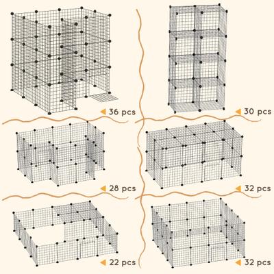 Show full view: PawHut Playpen DIY 36 Panel Rabbit Cage slide 7 of 9