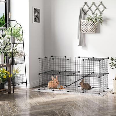 Show full view: PawHut Playpen DIY 36 Panel Rabbit Cage slide 2 of 9