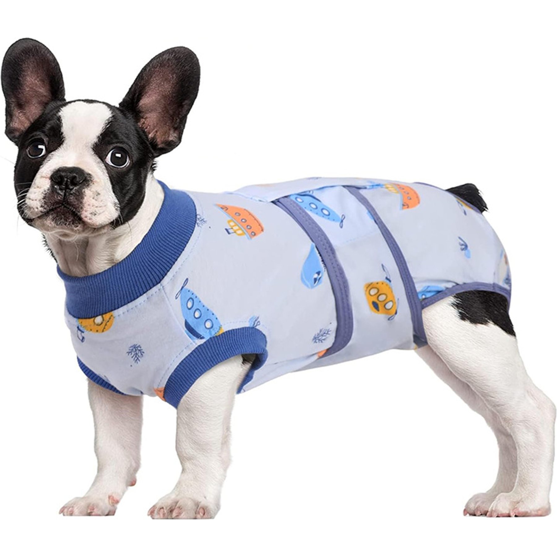 Kuoser Boat Pattern Dog Recovery Suit, X-Small