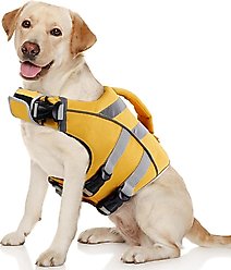 Kuoser Dog Lifejacket, Yellow, Large
