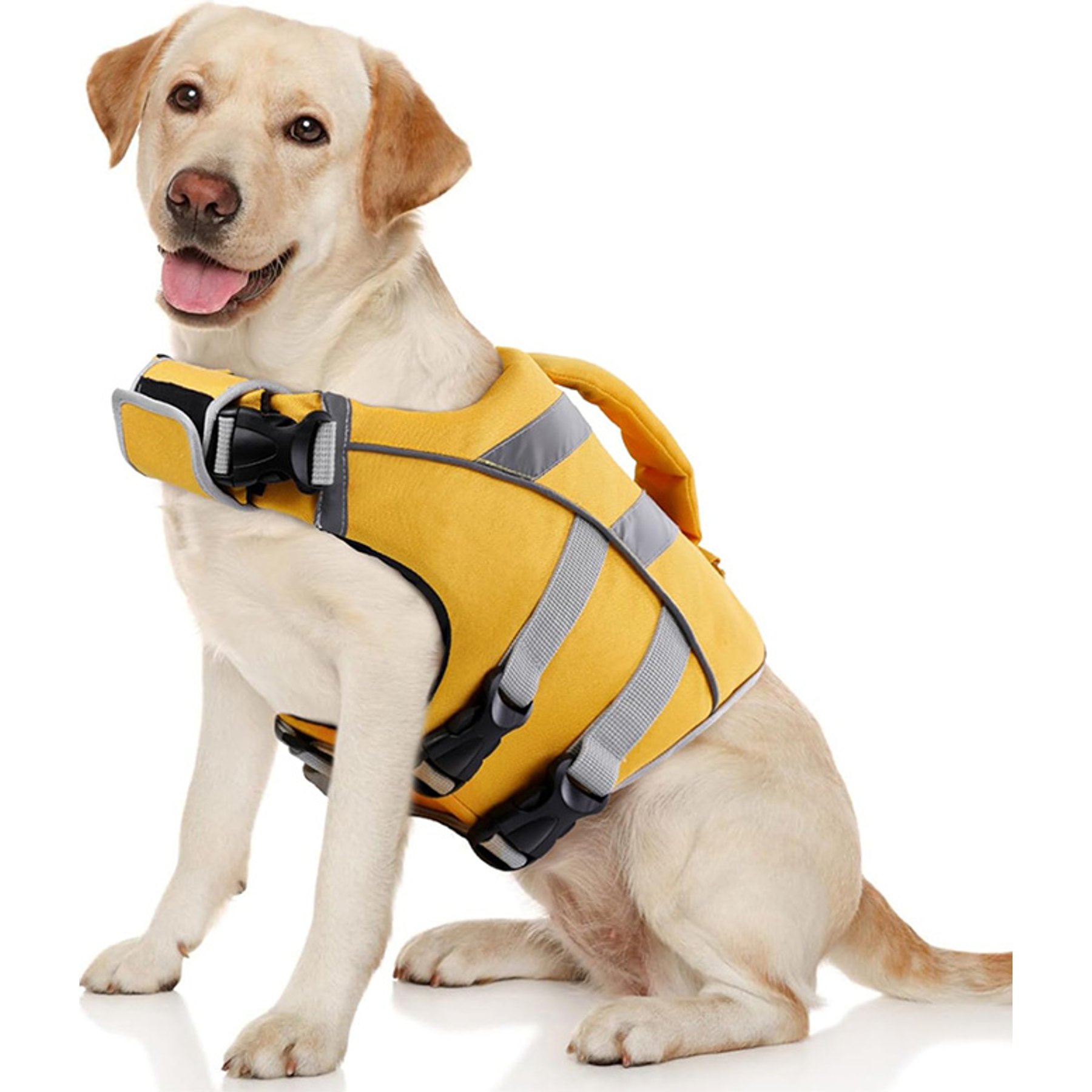 Kuoser Dog Lifejacket, Yellow, Medium