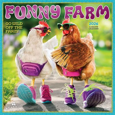 Show full view: Avanti Funny Farm 2026 Square Flap Foil Wall Calendar slide 1 of 4
