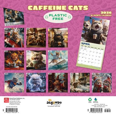 Show full view: Caffeine Cats 2026 Square Flap Wall Calendar slide 2 of 4
