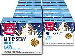 The Honest Kitchen Turkey Mousse in Goat's Milk Grain-Free Pate Wet Cat Food, 2.8-oz box, case of 12