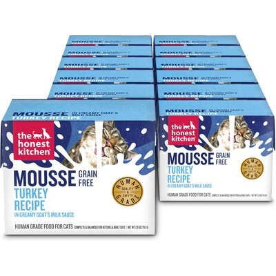 The Honest Kitchen The Honest Kitchen Human Grade Turkey Mousse in Goat's Milk Grain-Free Pate Wet Cat Food, 2.8-oz box, case of 12