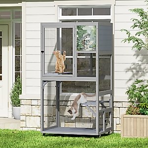 Coziwow Catio Wooden Outdoor Cat Playpen