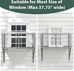 Coziwow Window Catio Wooden Outdoor Cat Enclosure, Grey, Large slide 2 of 6