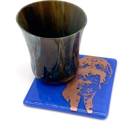 Show full view: Kiku Handmade Life Is Better with a Dog Fused Glass Handmade Coaster slide 4 of 4